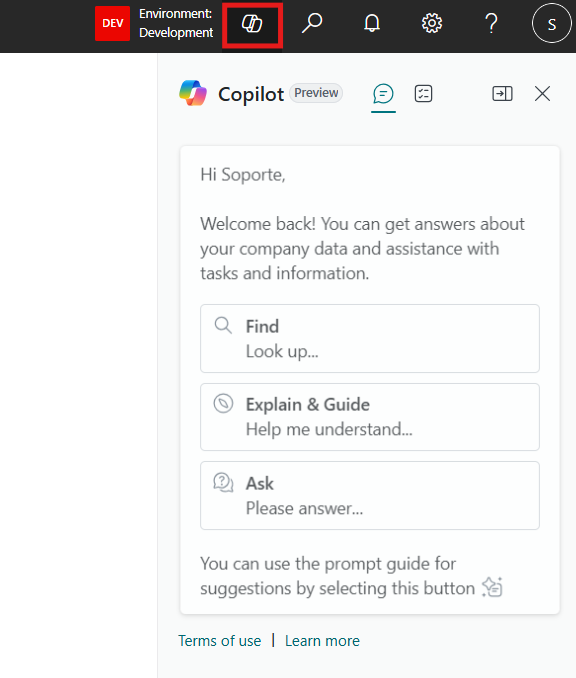BC Application Bar Copilot