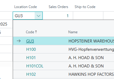 BC Blanket Sales Order Location Code
