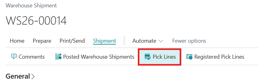 BC Pick from Shipment