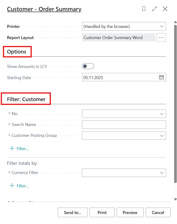 BC Export Request Page Structure