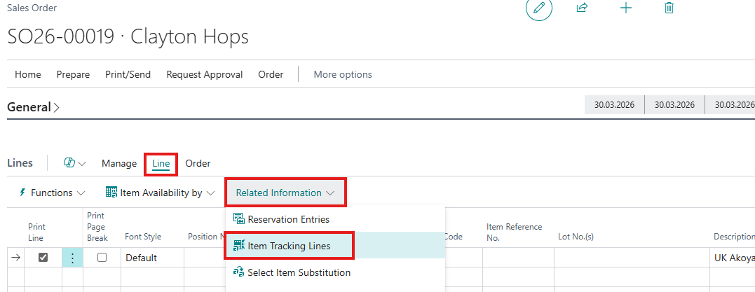 BC Sales Item Tracking Open