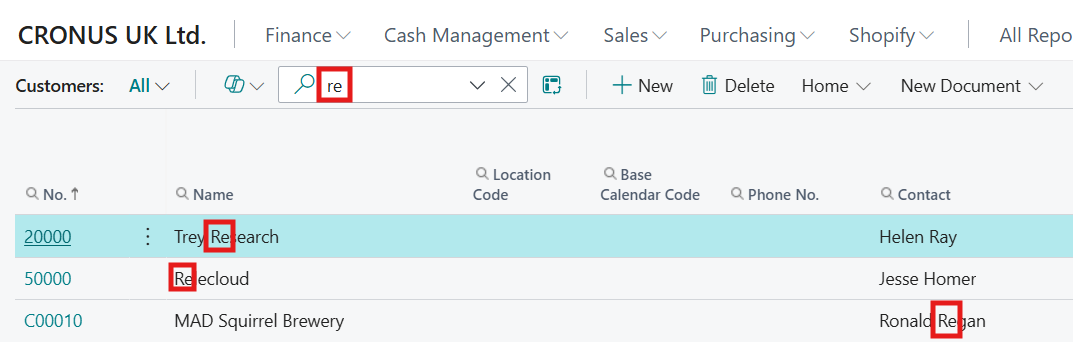 BC Pages List Search
