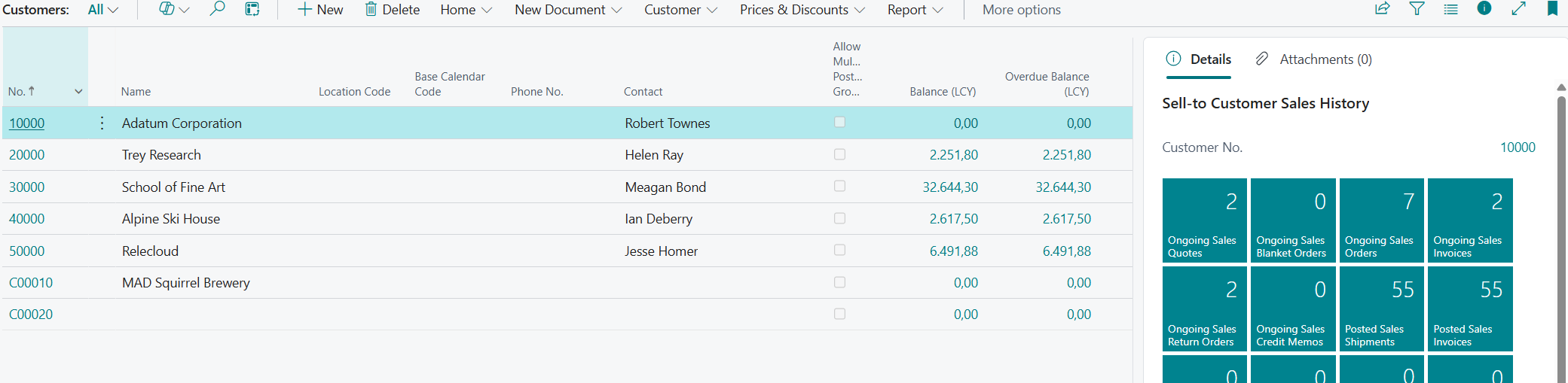 BC Pages List Table View