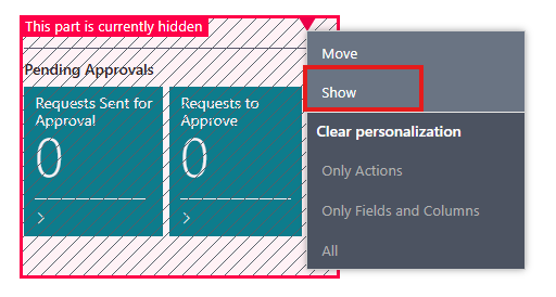 BC Personalize Show Element