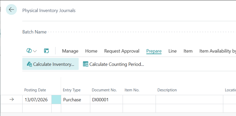 Phyiscal Inventory Calculate