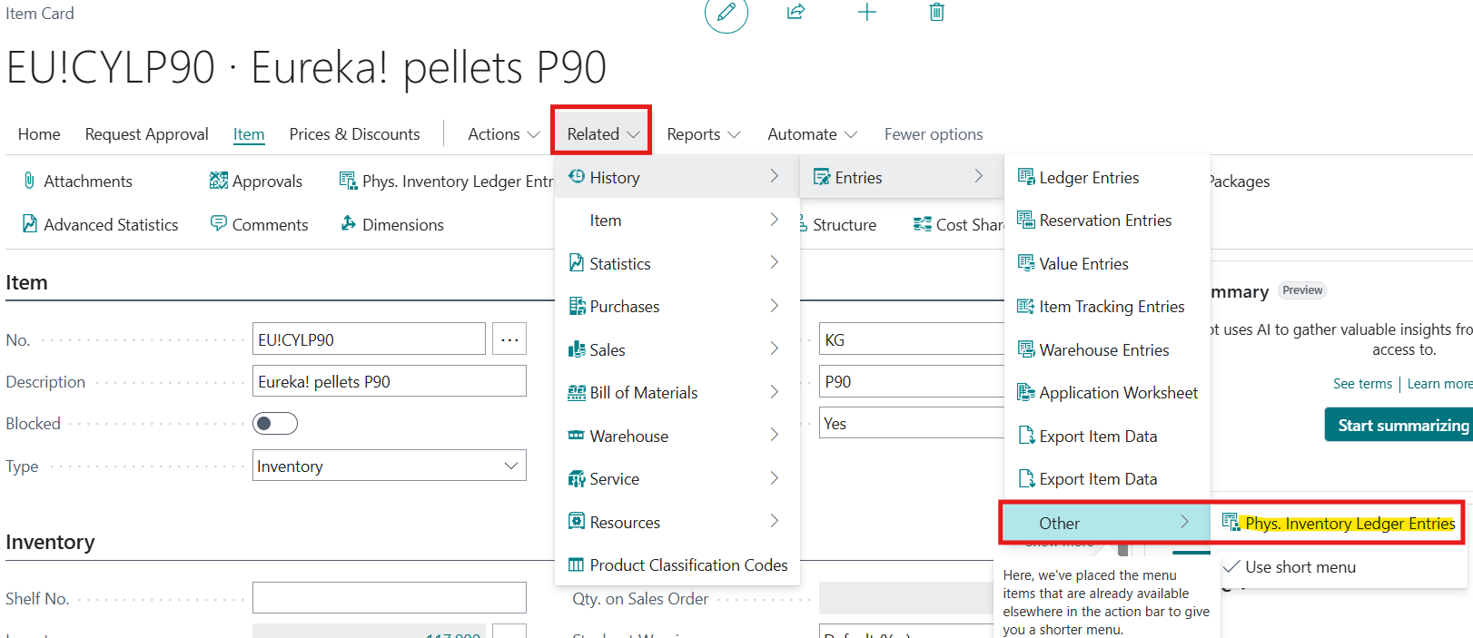 Physical Inventory Phys Ledger Entries Open
