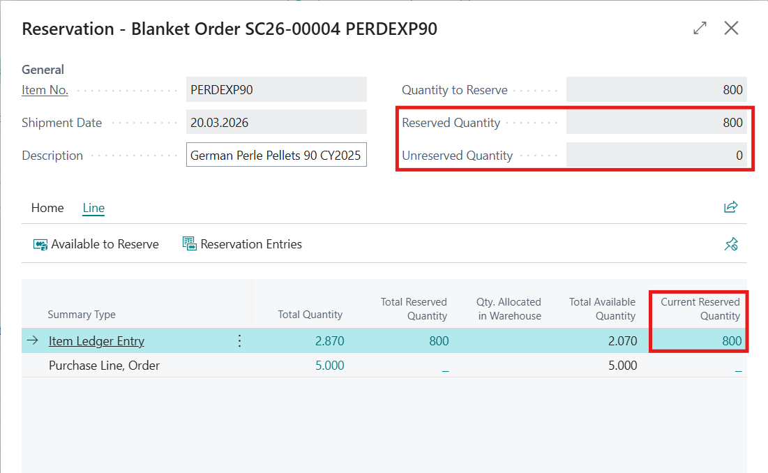 BC Sales Order Reservation Window