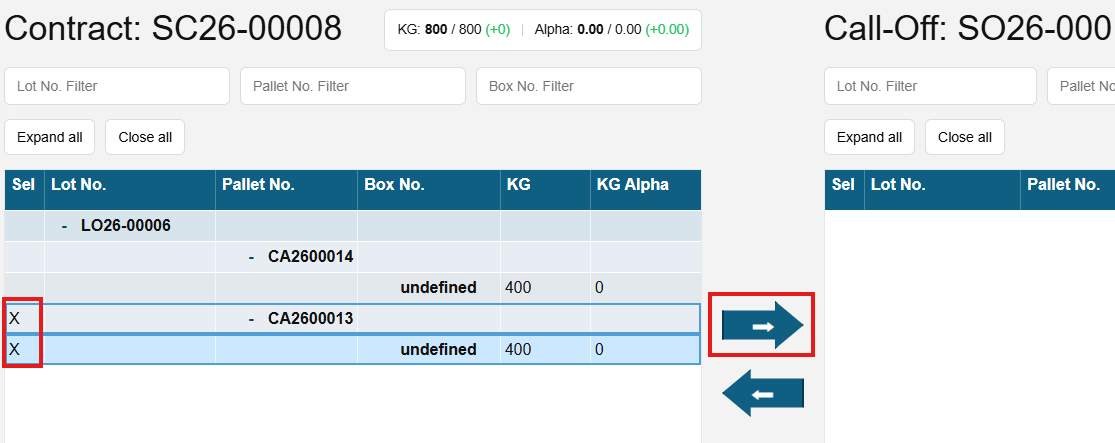 BC Sales Order Reservation Transfer to right