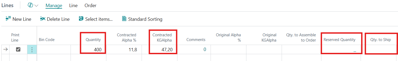 BC Sales Order Quantities