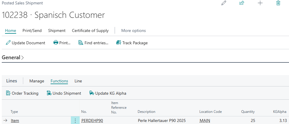 Sales Shipment KGAlpha Update Sales Shipment Orig