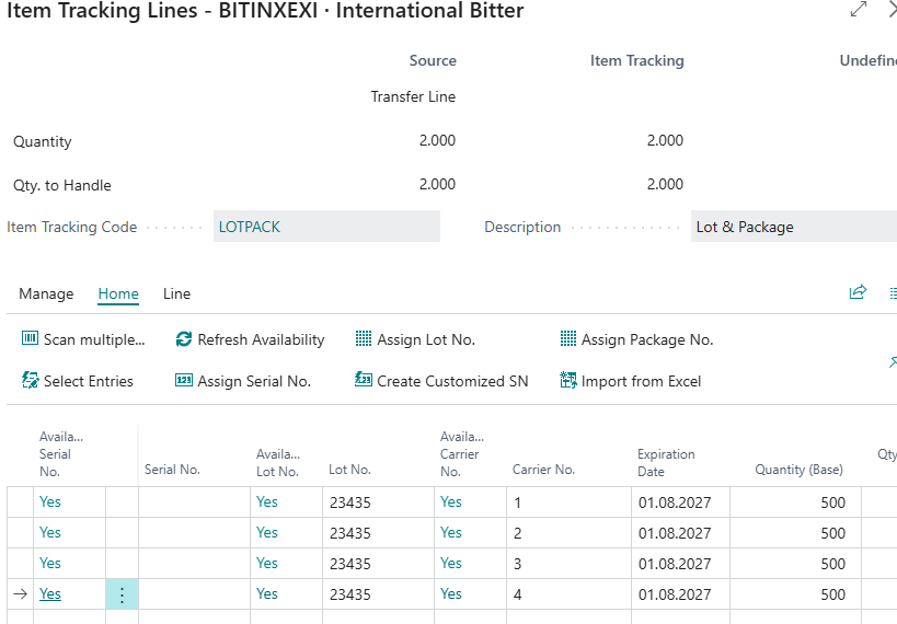 Transfer Order Get Receipt Item Tracking Lines