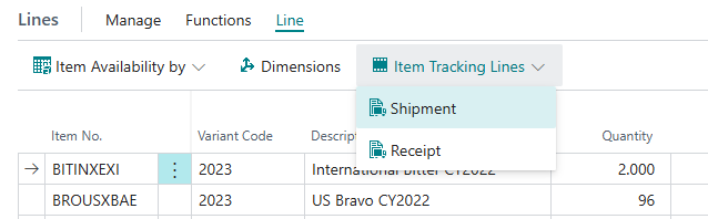 Transfer Order Get Receipt Item Tracking
