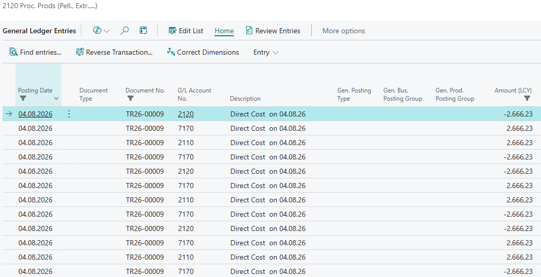 Transfer Order Receipt GL Entries