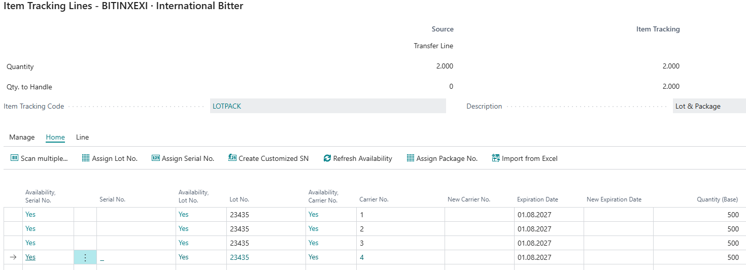 Transfer Order Receipt Item Tracking II