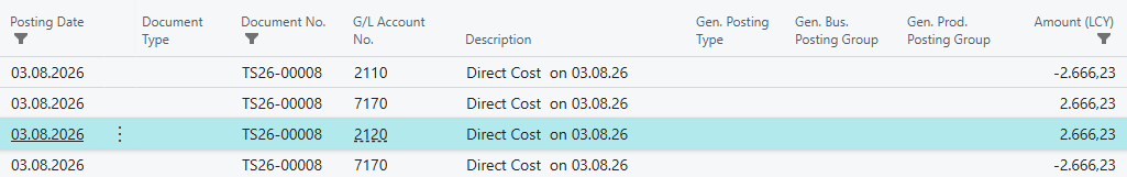 Transfer Order Shipment GL Entries