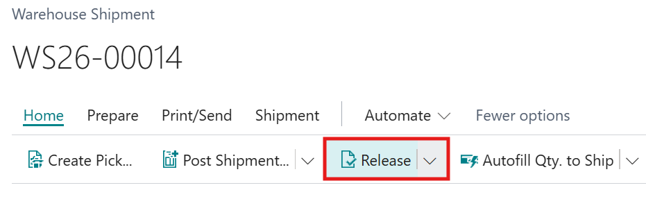 BC Warehouse Shipment Release